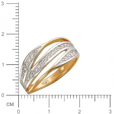 Кольцо с фианитами из красного золота (арт. 366733)