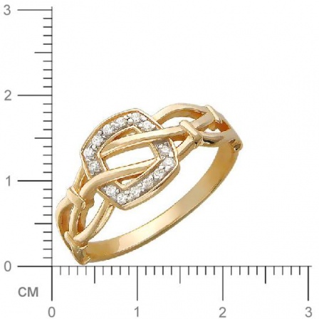 Кольцо с фианитами из красного золота (арт. 366749)