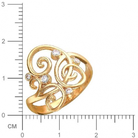 Кольцо с фианитами из красного золота (арт. 366766)