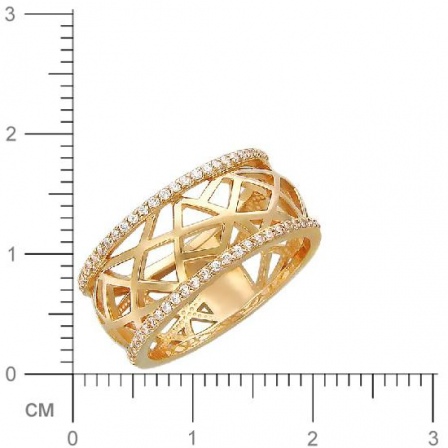 Кольцо с фианитами из красного золота (арт. 366767)