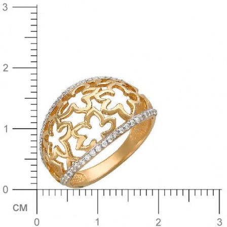 Кольцо Цветы с фианитами из красного золота (арт. 366790)