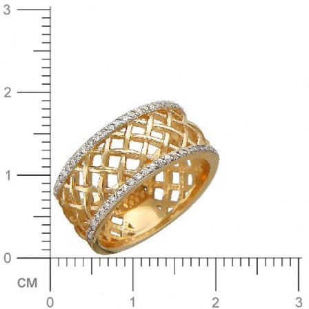 Кольцо с фианитами из красного золота (арт. 366791)