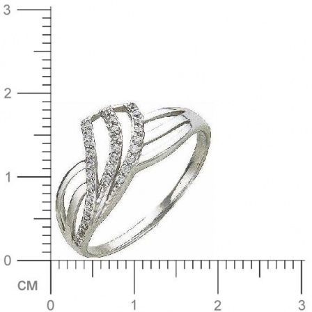 Кольцо с фианитами из белого золота (арт. 366798)