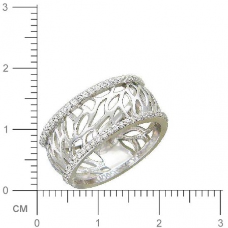 Кольцо с фианитами из белого золота (арт. 366820)