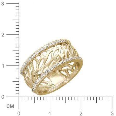 Кольцо с фианитами из желтого золота (арт. 366881)