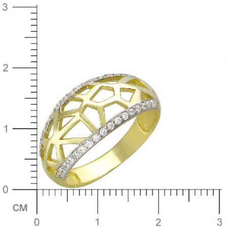 Кольцо с фианитами из желтого золота (арт. 366903)