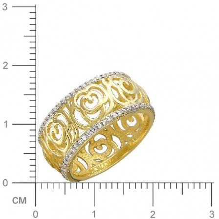 Кольцо с фианитами из желтого золота (арт. 366913)