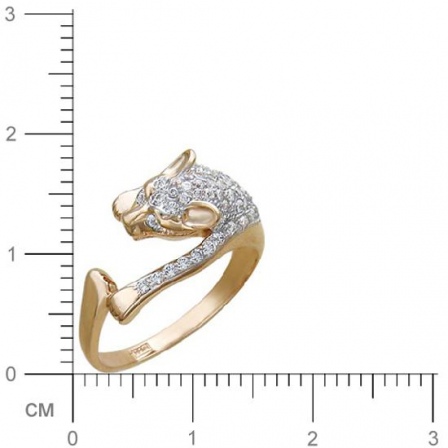 Кольцо с фианитами из красного золота (арт. 366966)
