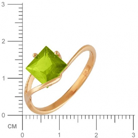 Кольцо с хризолитом из красного золота (арт. 367110)
