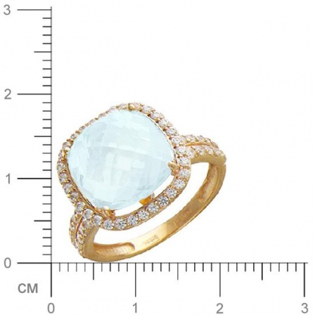 Кольцо с топазом, фианитами из красного золота (арт. 367161)