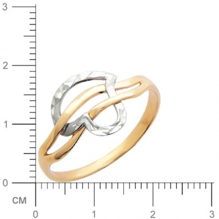 Кольцо Сердце из комбинированного золота (арт. 367517)