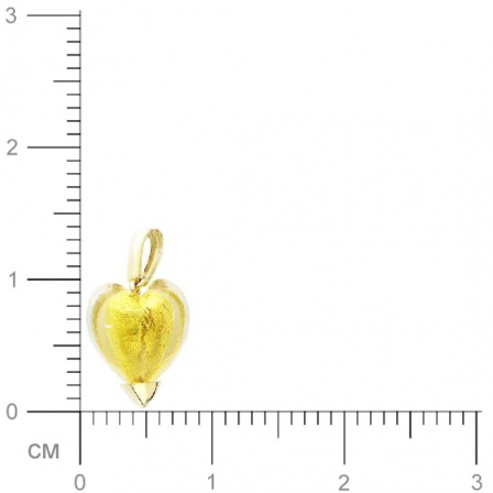 Подвеска Сердце с мурано из желтого золота (арт. 368087)