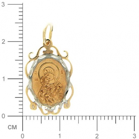 Подвеска-иконка "Владимирская Богородица" из красного золота (арт. 368497)