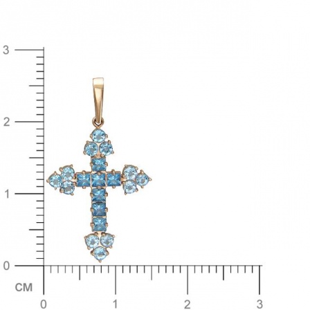 Крестик с топазами из красного золота (арт. 368624)