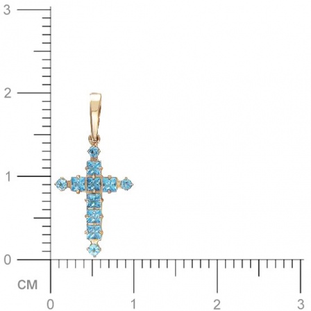 Крестик с топазами из красного золота (арт. 368626)