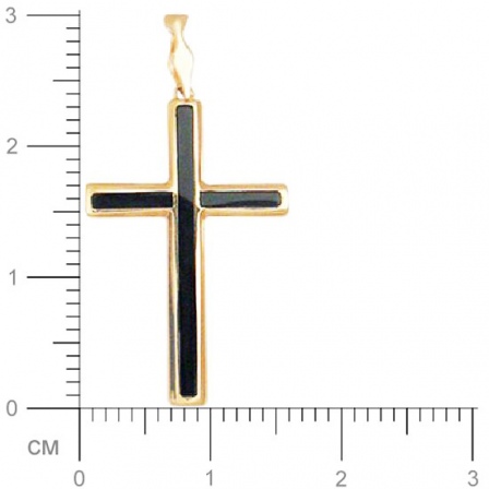 Крестик с ониксами из красного золота (арт. 368630)