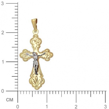 Крестик из комбинированного золота (арт. 368668)
