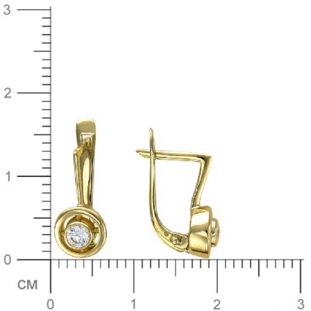 Серьги с фианитами из желтого золота (арт. 368920)
