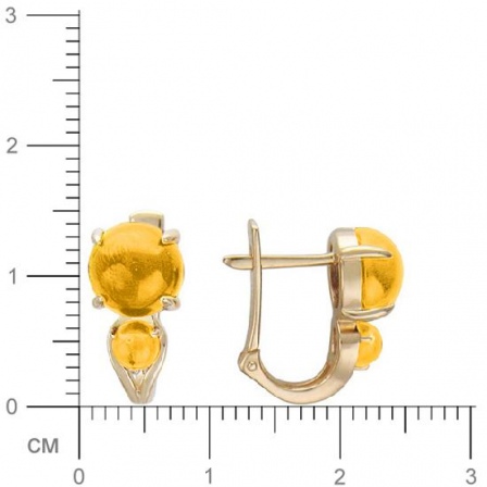 Серьги с цитринами из красного золота (арт. 369269)
