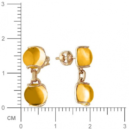 Серьги с цитринами из красного золота (арт. 369285)