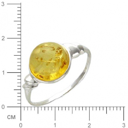 Кольцо с янтарем из серебра (арт. 370411)