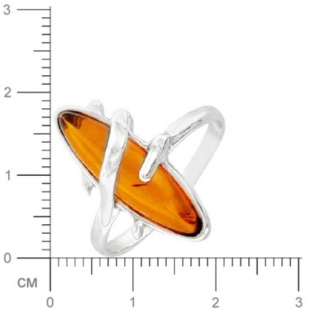 Кольцо с янтарем из серебра (арт. 370413)