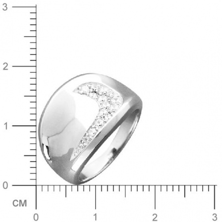 Кольцо с фианитами из серебра (арт. 370707)