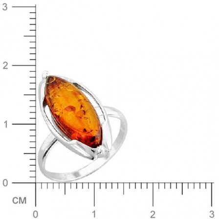 Кольцо с янтарем из серебра (арт. 374411)