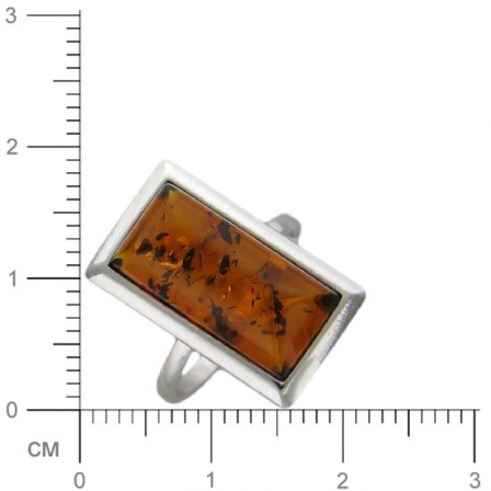 Кольцо с янтарем из серебра (арт. 374435)
