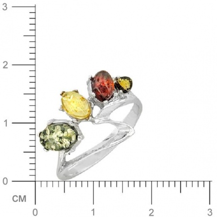 Кольцо с янтарем из серебра (арт. 374444)