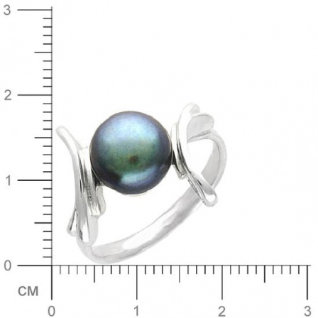 Кольцо с жемчугом из серебра (арт. 377435)