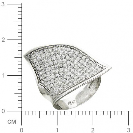 Кольцо с фианитами из серебра (арт. 381464)