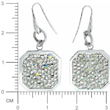 Серьги с кристаллами swarovski из серебра (арт. 381572)