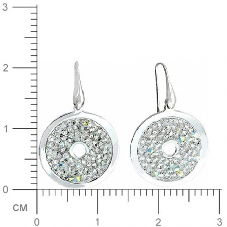 Серьги с кристаллами swarovski из серебра (арт. 381587)