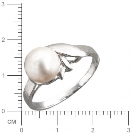 Кольцо с жемчугом из серебра (арт. 381754)