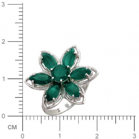 Кольцо Цветок с бериллами из серебра (арт. 381797)