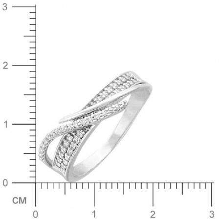 Кольцо с фианитами из серебра (арт. 382419)