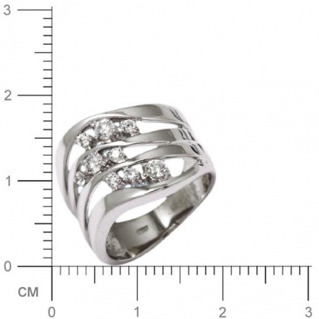 Кольцо с фианитами из серебра (арт. 382933)