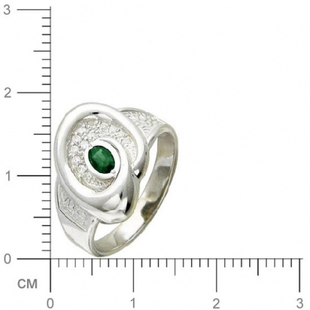 Кольцо с алпанитом, фианитами из серебра (арт. 382953)