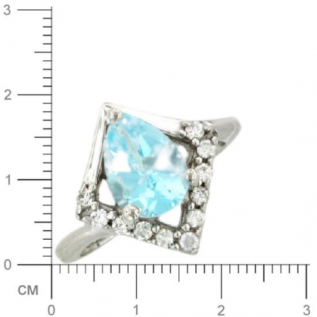 Кольцо с топазом, фианитами из серебра (арт. 383058)