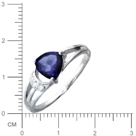 Кольцо с аметистом, фианитами из серебра (арт. 383131)