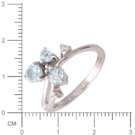 Кольцо с топазом, фианитами из серебра (арт. 383170)
