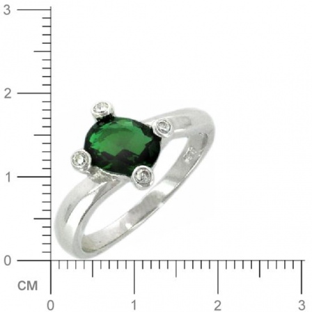 Кольцо с фианитом из серебра (арт. 383826)