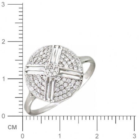 Кольцо с фианитами из серебра (арт. 384339)