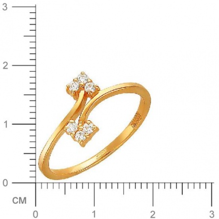 Кольцо с бриллиантами из красного золота (арт. 420888)