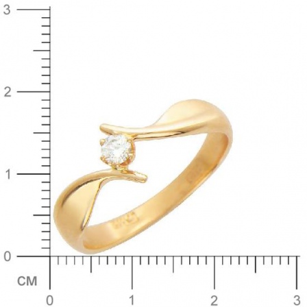 Кольцо с бриллиантом из красного золота (арт. 420895)