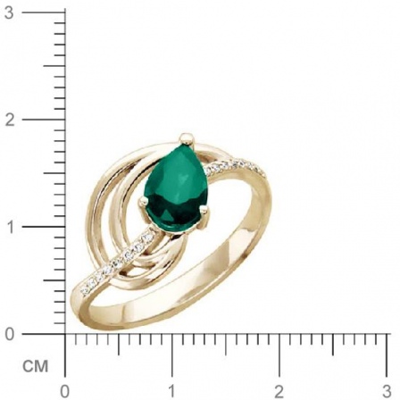 Кольцо с бриллиантами, изумрудом из красного золота (арт. 420935)