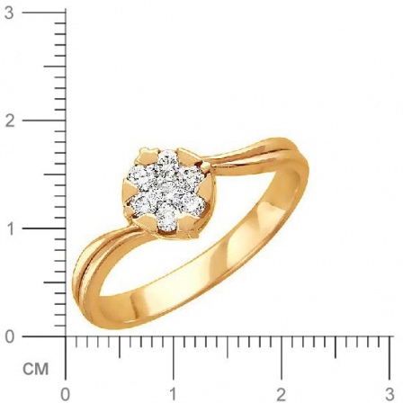 Кольцо с бриллиантом из красного золота (арт. 420939)