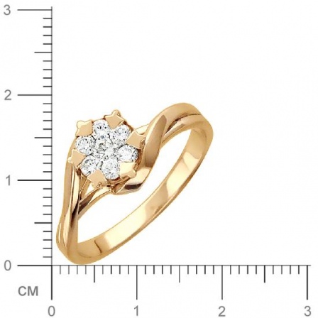Кольцо с бриллиантом из красного золота (арт. 420940)