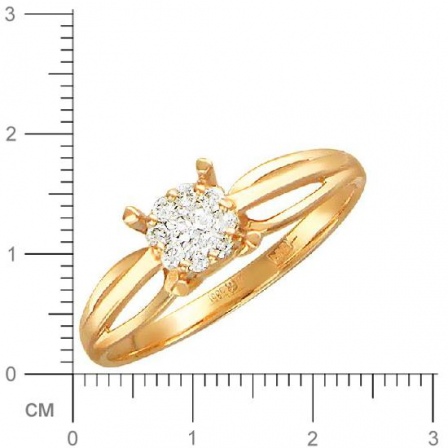 Кольцо с бриллиантом из красного золота (арт. 420942)